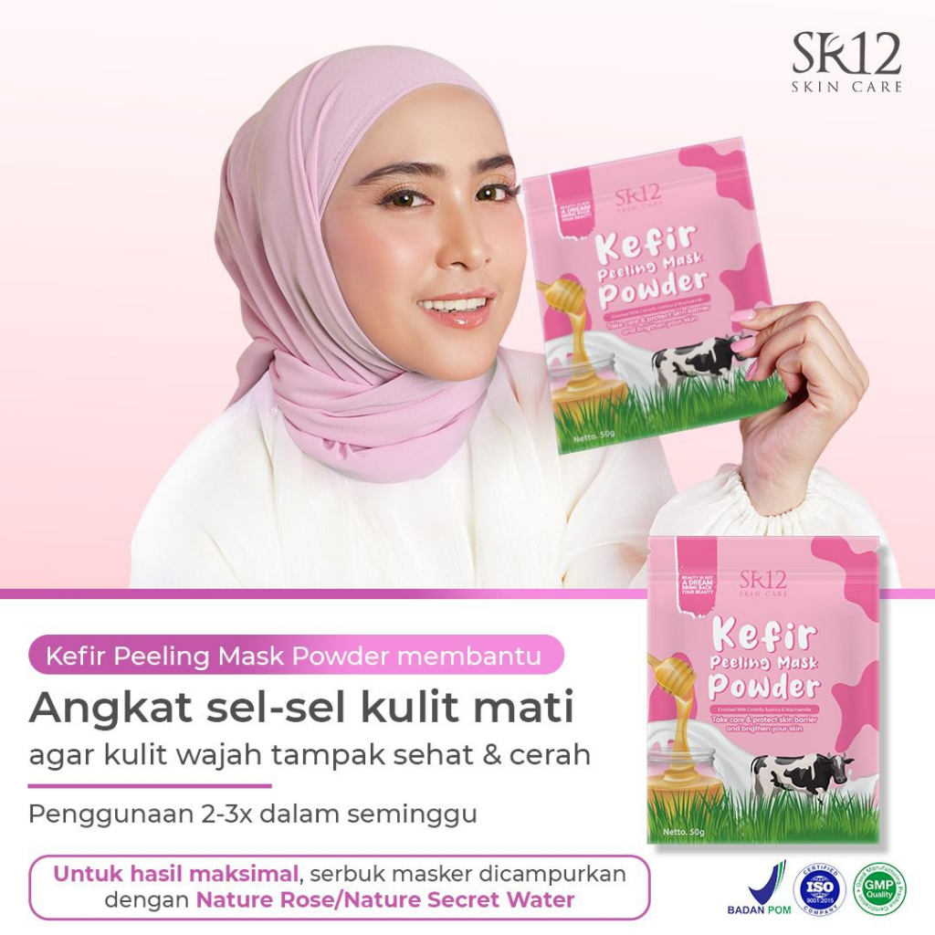 Kefir Peeling Mask Powder SR12 Masker Wajah Bubuk 50gr