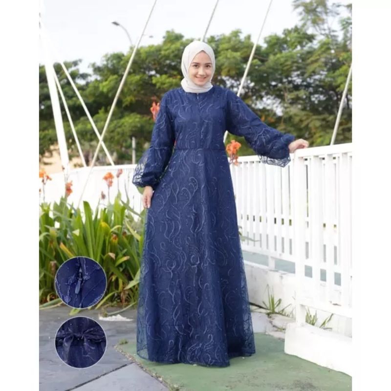 nana dress tile dotty // gamis tulle dot full furing // olivia maxy dress // nana harmony maxy