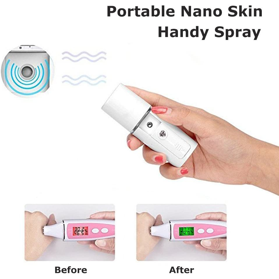 Facial Moisturizing Steamer Muka Alat Pelembab Wajah Nano Spray Humidifier Mist Atomization Mini Travel Size Portable USB Rechargeable Cool Moisture Handy Spray