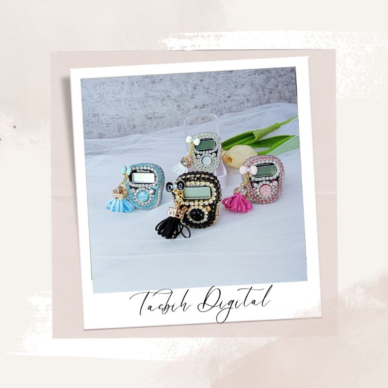 Tasbih Digital Diamond Swarovski LED Tasbih Digital Blink-Blink Tasbih Digital Cantik