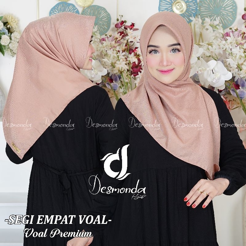 Desmonda Hijab Segi Empat  Paris Voal Premium Jahit Tepi