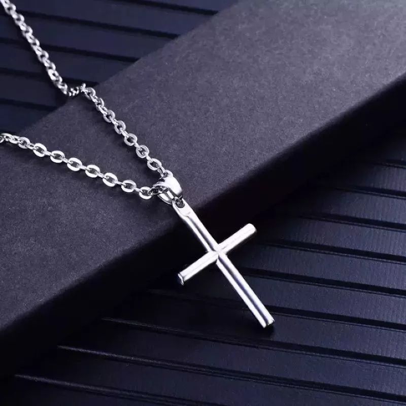 Kalung Salib Pria Wanita warna Silver/silver cross necklace