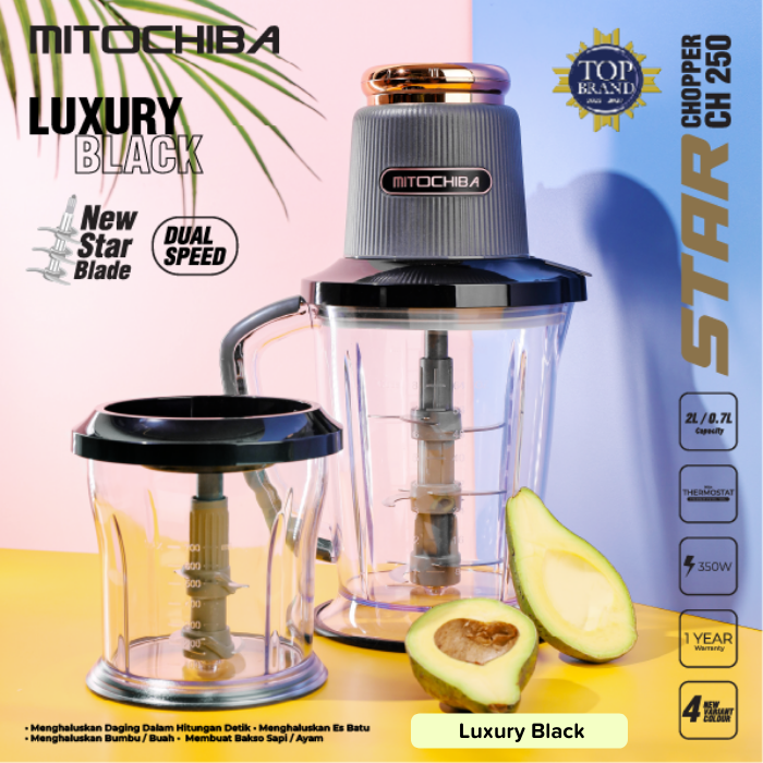 MITO Mitochiba CH 250 Magic Food Chopper Processor 2 Liter 0.7 Liter Mito CH 250 CH200 CH-200 stok 2023 baru