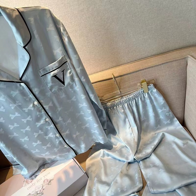 2023 versi Korea baru Bingsi Ms. Bingsi Pajamas/Long -Sleeved Cardigan+Celana Rumah Pakaian Set