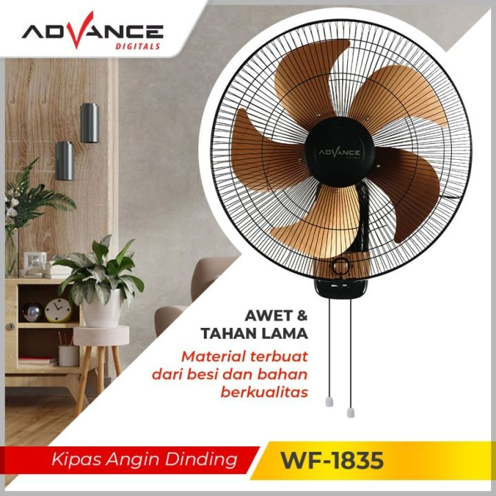 ADVANCE KIPAS ANGIN TORNADO  DINDING BALING BESI Gold 18 INCH WF-1835 ANGIN SUPER KENCANG PROMO