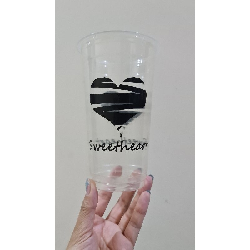 Cup gelas plastik sablon uk 22oz, cup plastik minuman