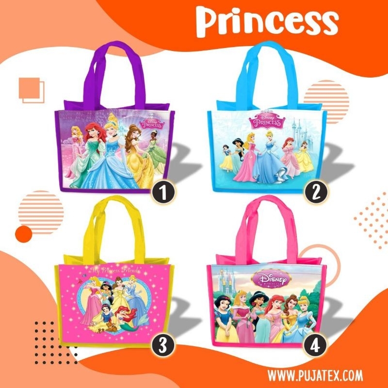 

Goodie bag Princess Colour/Tas Ultah/Tas Ulang tahun/Souvenir Besek Kantong Custom Nama Dan Foto