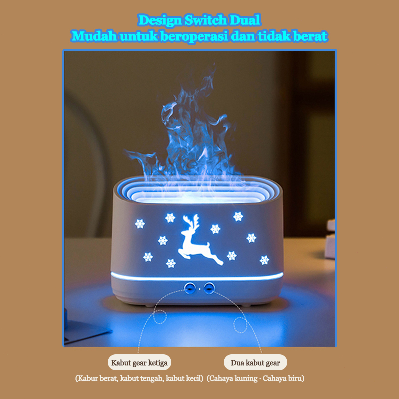 (COD) Aromatherapy purifier USB Creative 3D Simulation Flame Home Silent Humidifier