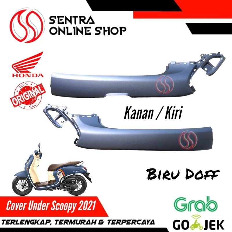 Cover under bordes bawah kanan kiri scoopy prestige 2021 biru doff dop original