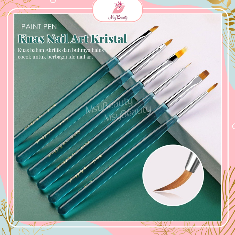 MSY KUAS NAIL ART AKRILIK / BAHAN ACRYLIC CRYSTAL/ KUAS MULTIFUNGSI MUDAH DIGUNAKAN UNTUK MANICURE
