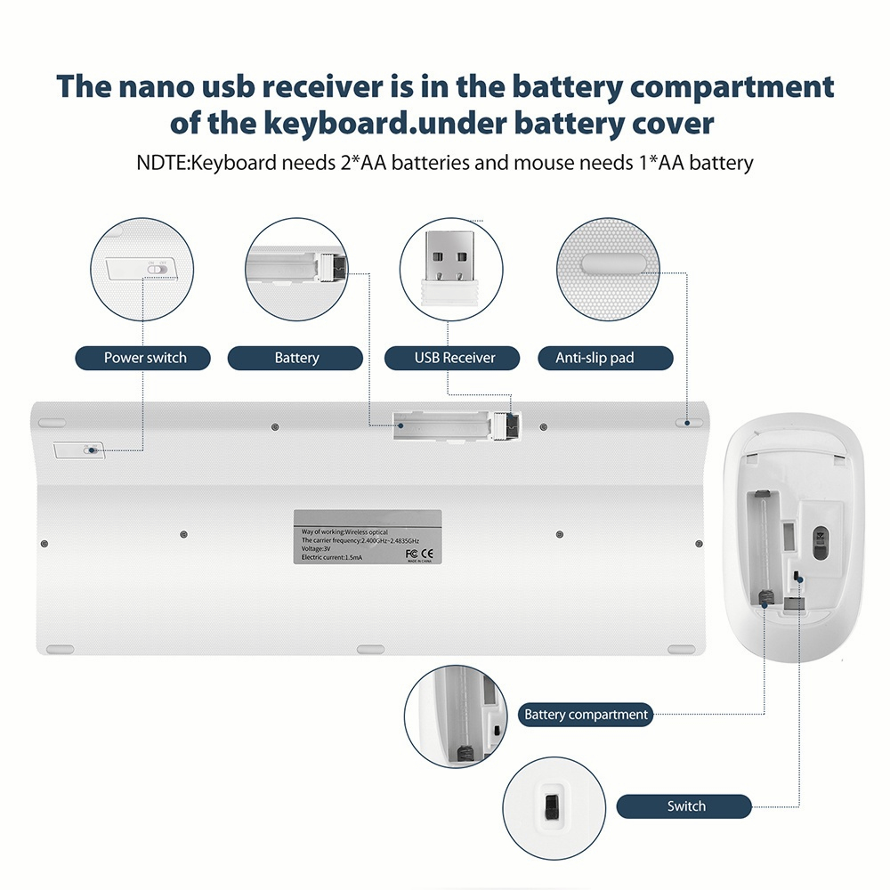 WTW11 keyboard wireless and mouse set gaming combo paket silent tipis office fashion business-908/wireless keyboard mouse/Keyboard Mouse wireless/wireless keyboard and mouse/