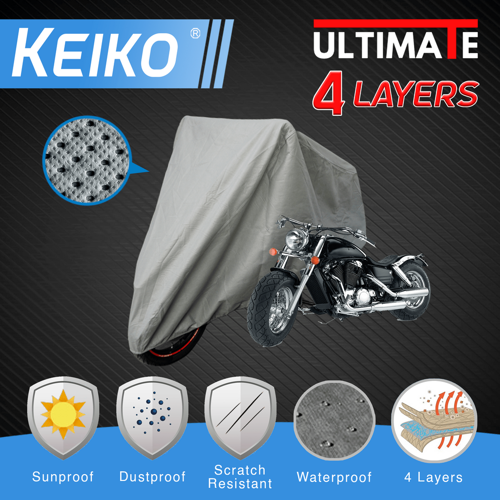 Sarung Cover Tutup 4 Layer Lapis Motor Gede (XXL) Waterproof Untuk Harley Davidson Triumph CMX 500 BMW Benelli Honda Rebel Royal Enfield Keiko Ultimate