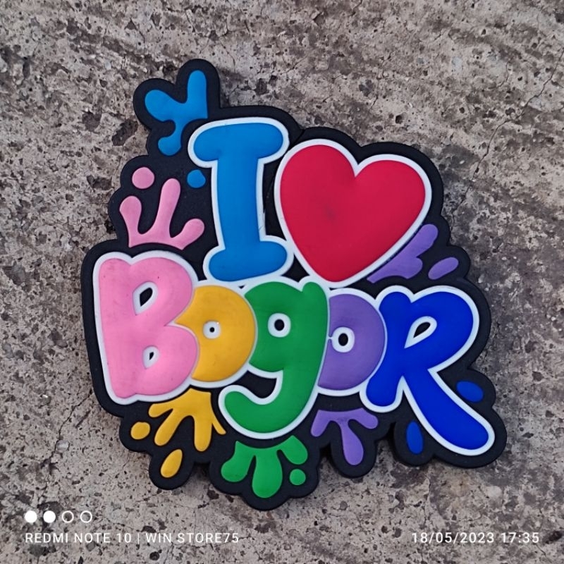 GROSIR  Fridge magnet / tempelan kulkas karet / rubber  "  I LOVE BOGOR "