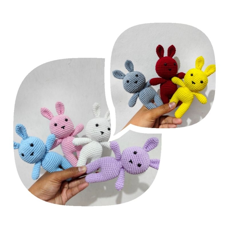 boneka rajut kelinci mini bisa untuk foto properti newborn