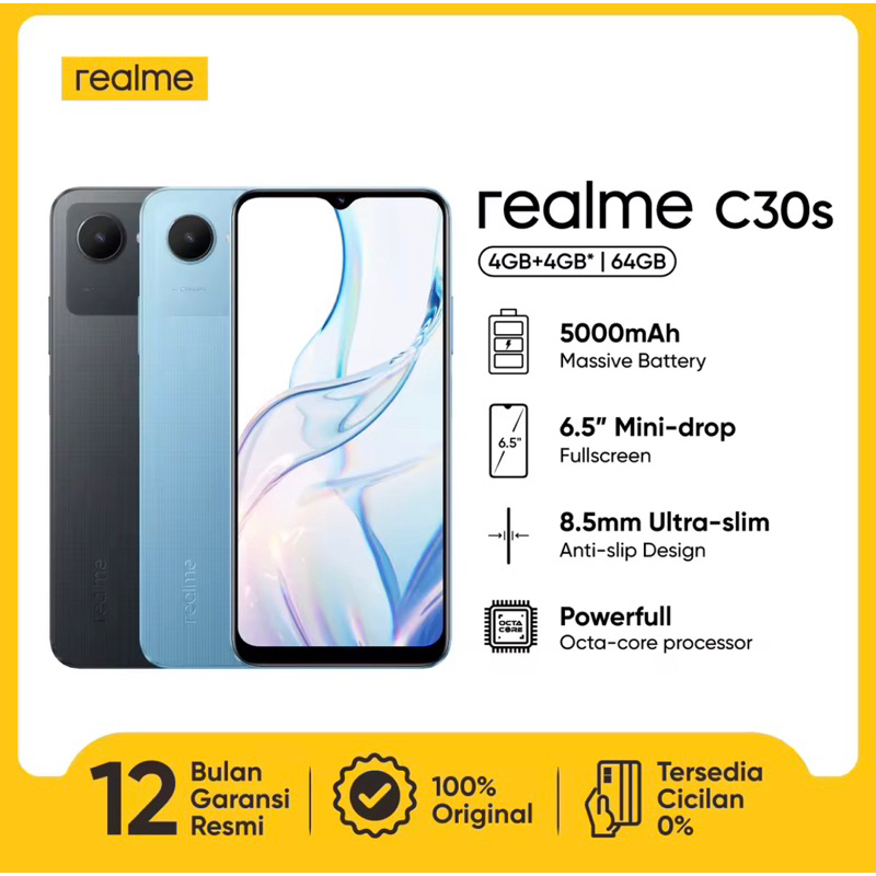 Realme C30s 4/64GB-3/32GB Garansi Resmi