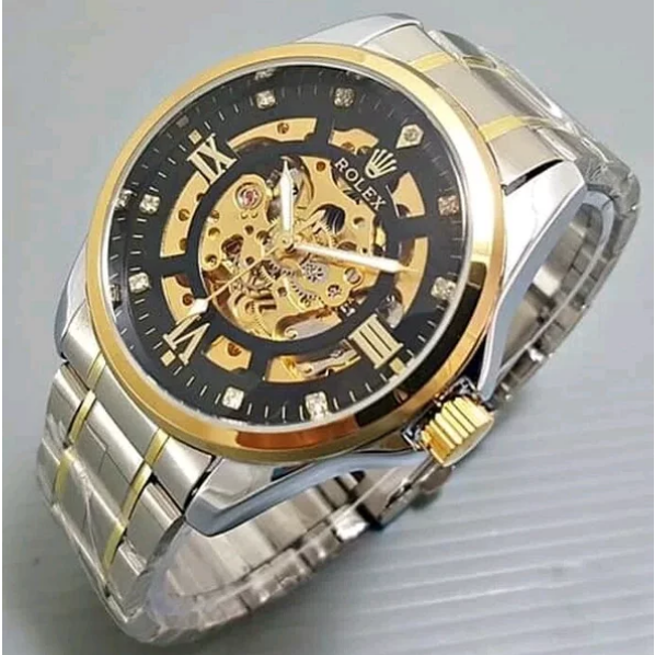 COD  JAM TANGAN CLASSIC ROLEX AUTOMATIC BALOG / JAM CASUAL AUTOMATIC CH-482 - Box Ekslusive