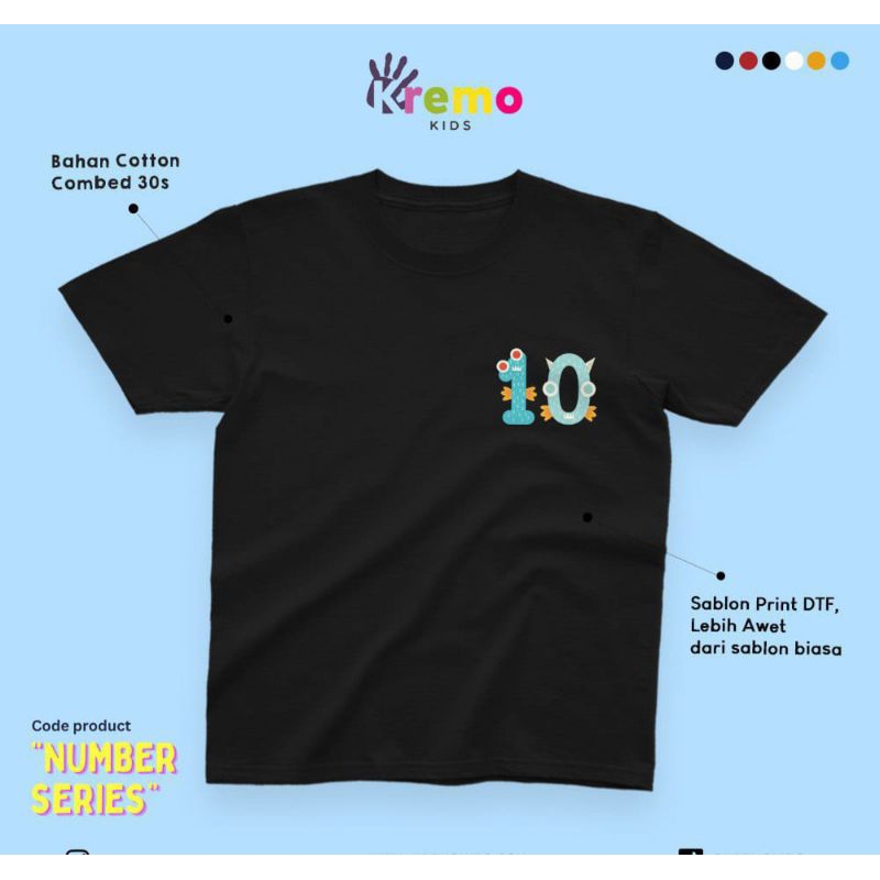 KAOS ANAK KARAKTER ANGKA 10