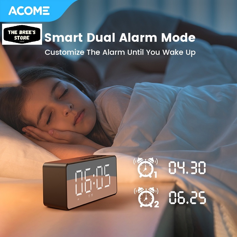 Acome Speaker Bluetooth 5.2 Jam Alarm LED Display Shocking Bass Garansi Resmi 1 Tahun A17