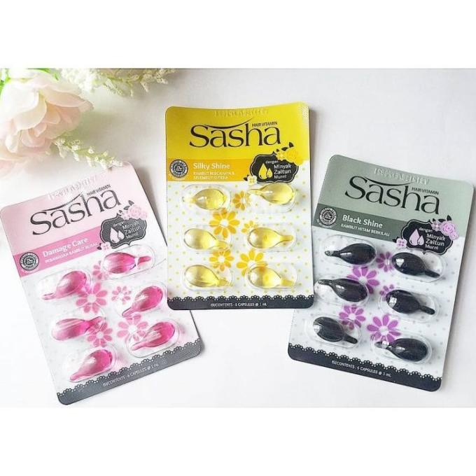 Sasha Vitamin Rambut Blister Kemasan Isi 20 / 6 capsules @1mL