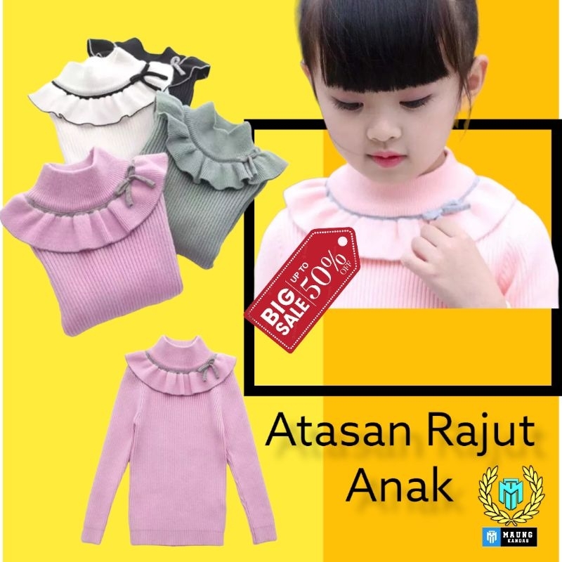 Atasan Rajut Pita 1-5 Tahun Baju Anak Perempuan