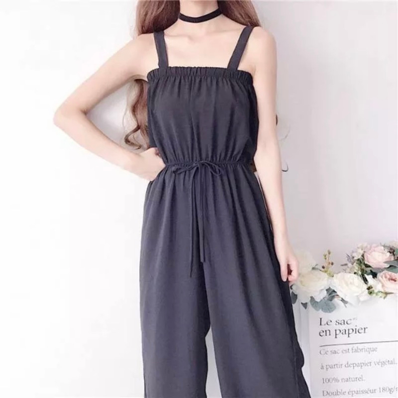 HELENA JUMSUIT - Cirebon Cloth / Korean Long Jumpsuit Pakaian Wanita Tanpa lengan