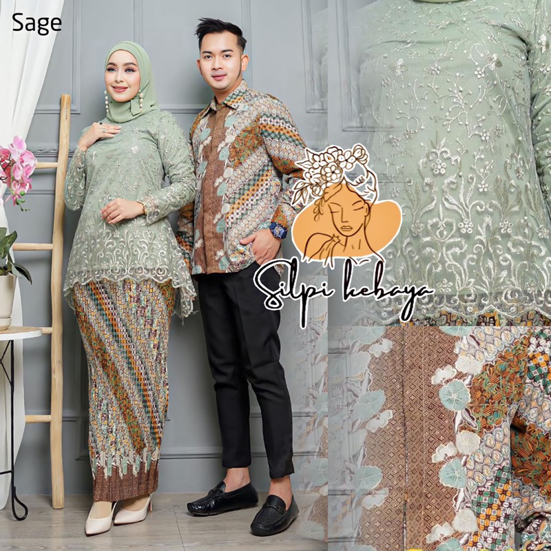 kebaya tunik rinjani batik couple kebaya modern terbaru/seragaman pesta/wisuda/kondangan/trendy mode