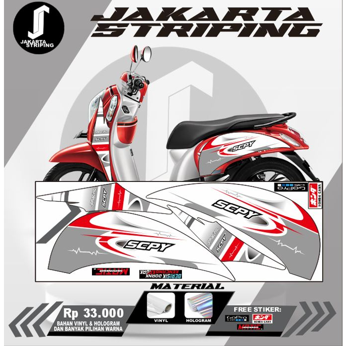 Striping Variasi Honda Scoopy 2015 Bersik