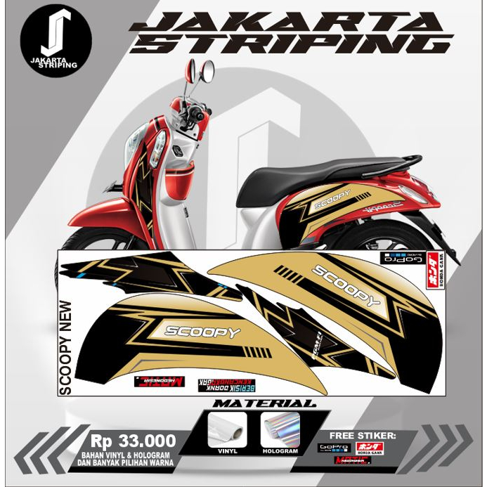 Striping Variasi, Sticker Variasi Honda Scoopy 2015 New