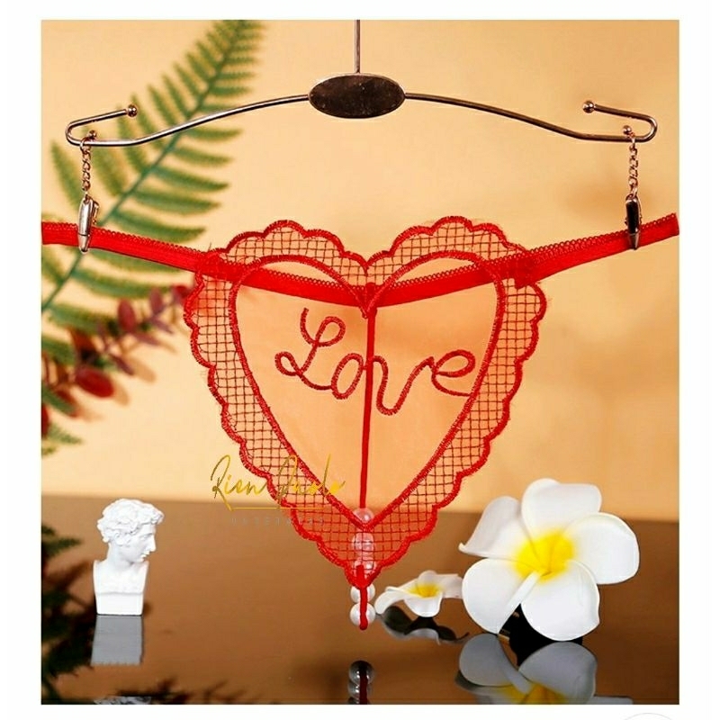 Celana Dalam Wanita CD Renda Love Mutiara G String Premium Rien Paolo 9608