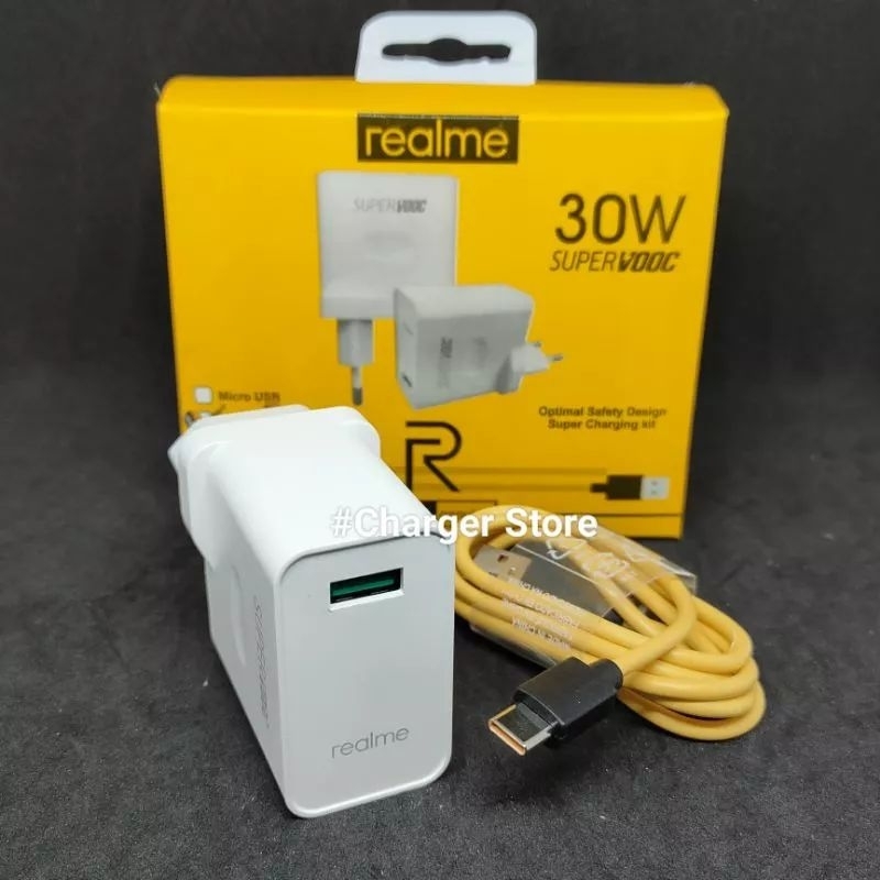 Charger Realme ORIGINAL 30W 6A Type C Fast Charging SUPER VOOC DART CHARGER 30 WAT