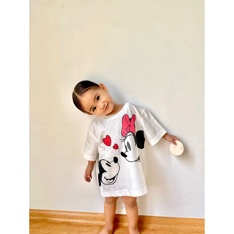 Playdate Baju Kaos Oversize Tee Karakter Cowo Cewe Basic Korea 1 sampai 5 Tahun Katun