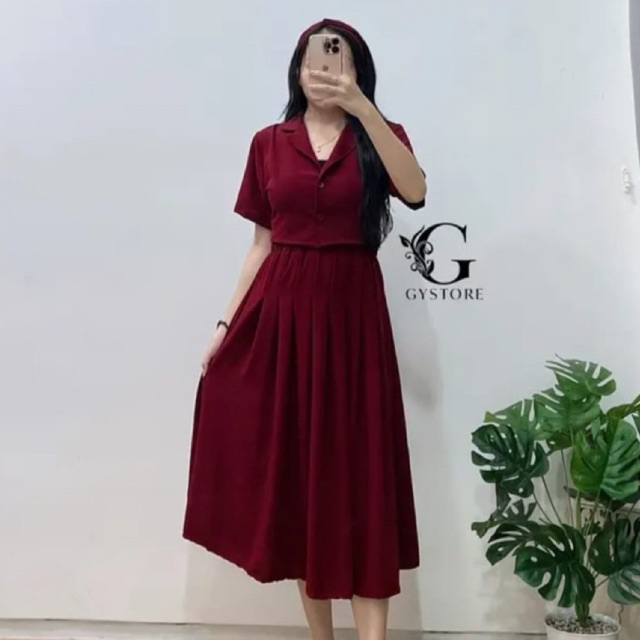 oneset rok bandana crinkle / setelan crinkle rok free bandana / set rok bandana cringkle