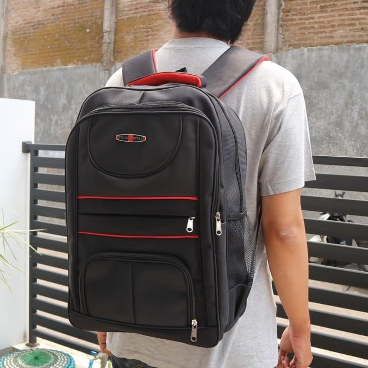 Tas Ransel Polo Mikro Garis Hitam Coklat Seminar Sekolah Elegan Bagus Tas Sekolah Hitam Tebal Kerja Dinas Laptop Gendong Pria Bonus raincover Harga Termurah Kerja Cowok