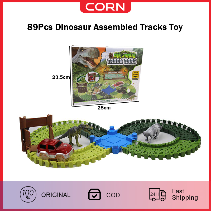 89Pcs DIY Dinosaur Assembled Tracks Toy / Kids Educational Railway Toys/ Electric Track Educational Toys