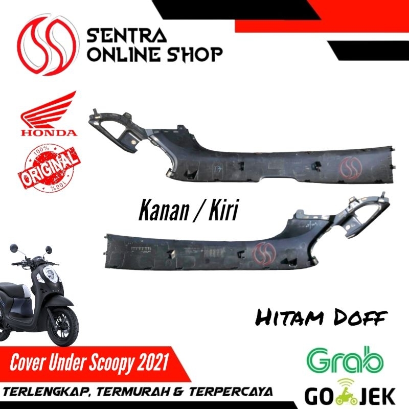 Cover under bordes bawah kanan kiri scoopy prestige 2021 hitam doff dop original
