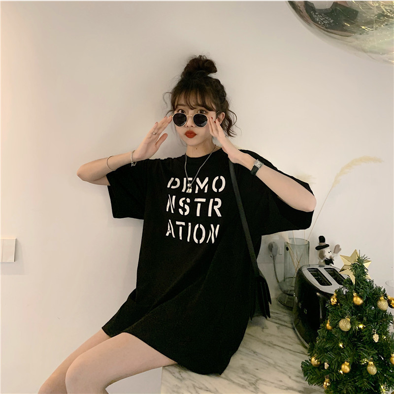 TJM BJ394 Baju Atasan Oversize Lengan Pendek Kaos Motif Vintage Wanita Kekinian Fashion Korean