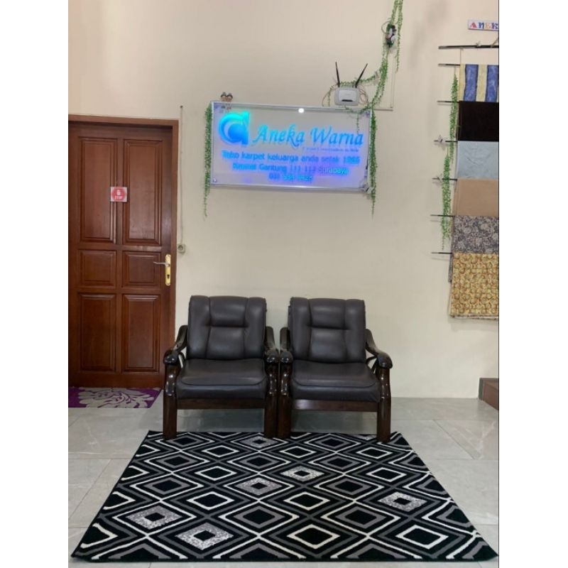 Karpet lantai minimalis, Karpet bawa kursi, Karpet meja, Karpet motif monochrom,Karpet hitam putih u