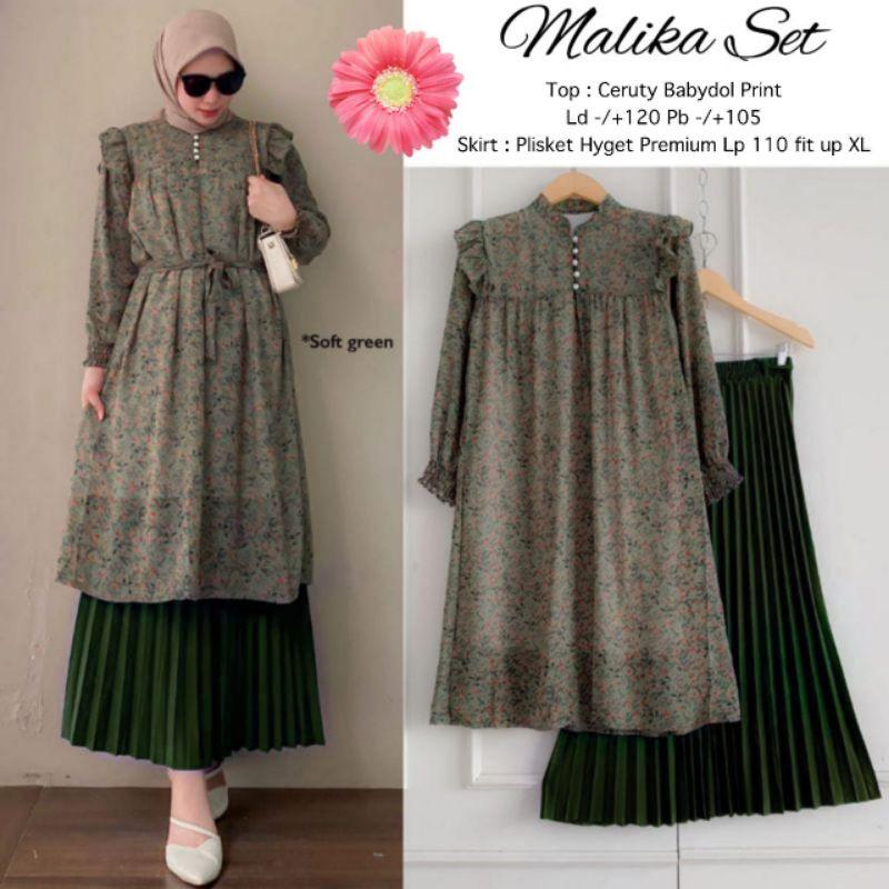 Setelan Rok 2in1 MALIKA SET || COD (Bayar Ditempat)