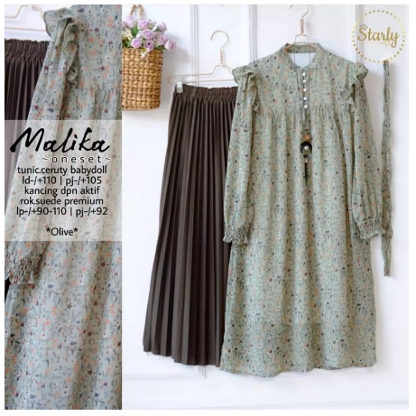 Setelan Rok 2in1 MALIKA SET || COD (Bayar Ditempat)