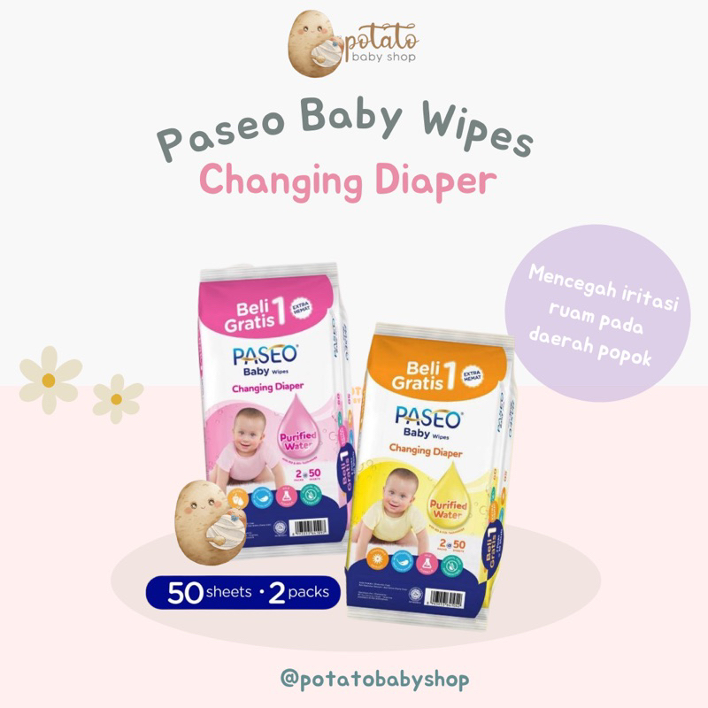 Paseo Baby Tisu Basah Jojoba &amp; Chamomile ( Buy 1 get 1 free)