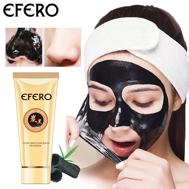 EFERO Masker Komedo Bamboo Charcoal Blackhead Remover Mask Peel Off Mask Masker Wajah Hidung Pembersih Komedo 60g