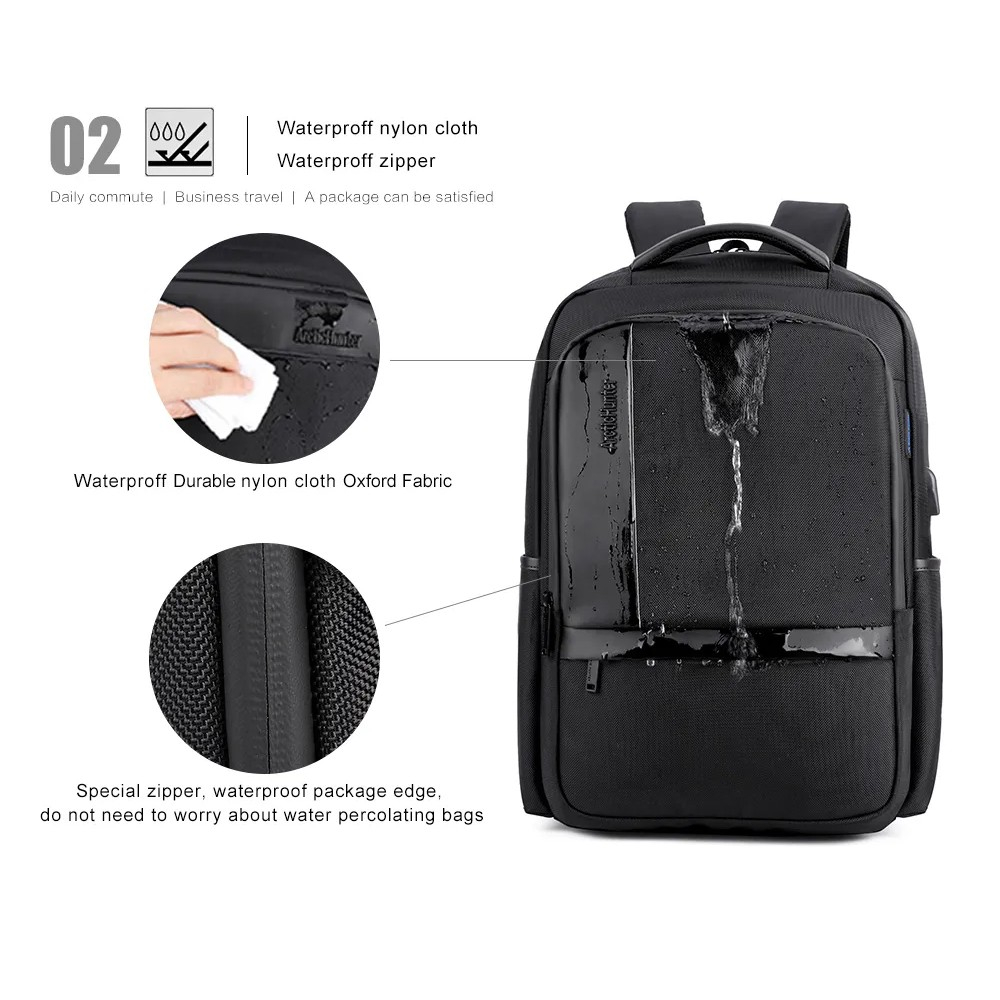 B00120 Tas Arctic Hunter Ransel Pria Cowok Kantor Laptop Bag 15.6