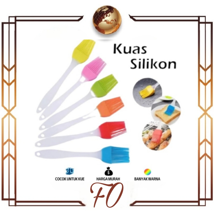 (FO)Kuas Silikon Oles Kue Tahan Panas Silicone Brush Dapur Roti BBQ Cake Minyak Mentega Anti Rontok