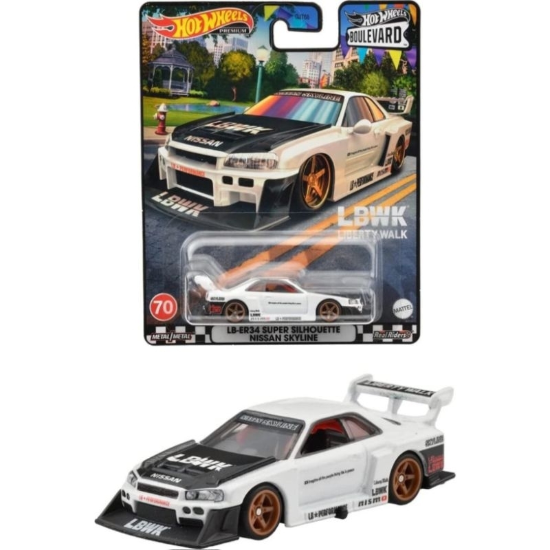 Hotwheels LBWK R34 Nissan Skyline Super Silhouette Hot Wheels wheel Ban Karet Boulevard Drifters Car
