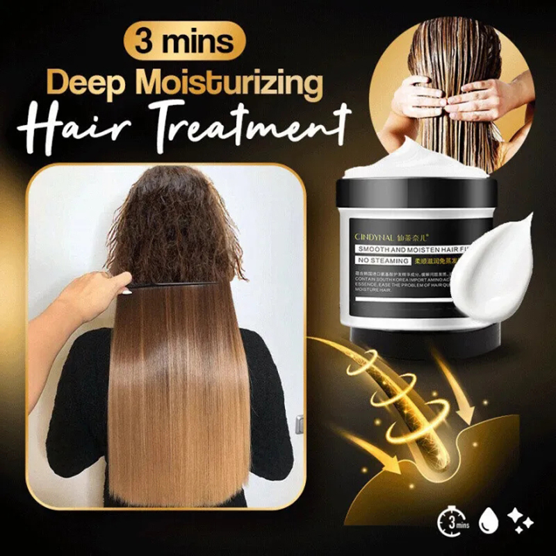 Hair Mask Keratin Smooth And Moisten Hair Film No Steaming 500g Masker Rambut Keratin Melembutkan dan Memperbaiki Rambut yang Sudah Rusak Perawatan Rambut Pelurus Rambut Tanpa Catok