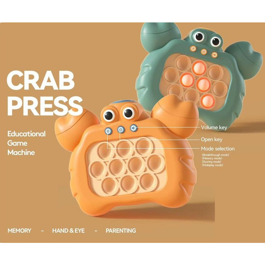 Mainan Anak CRAB PRESS Pop it Push Bubble Fidget Toys Pop It Game Anak