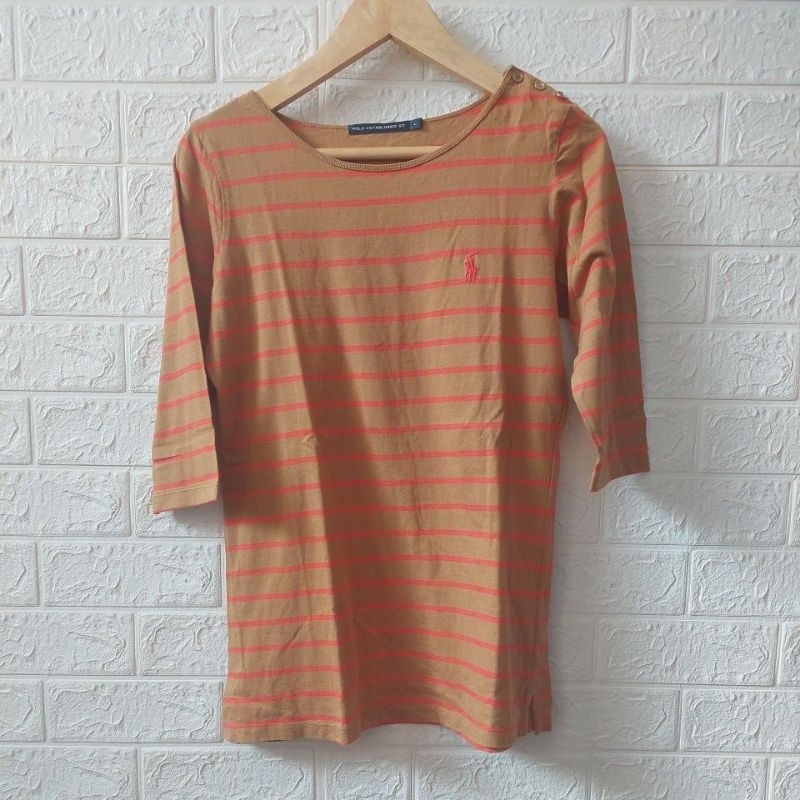 (PRELOVED) Kaos Wanita Polo Warna Coklat