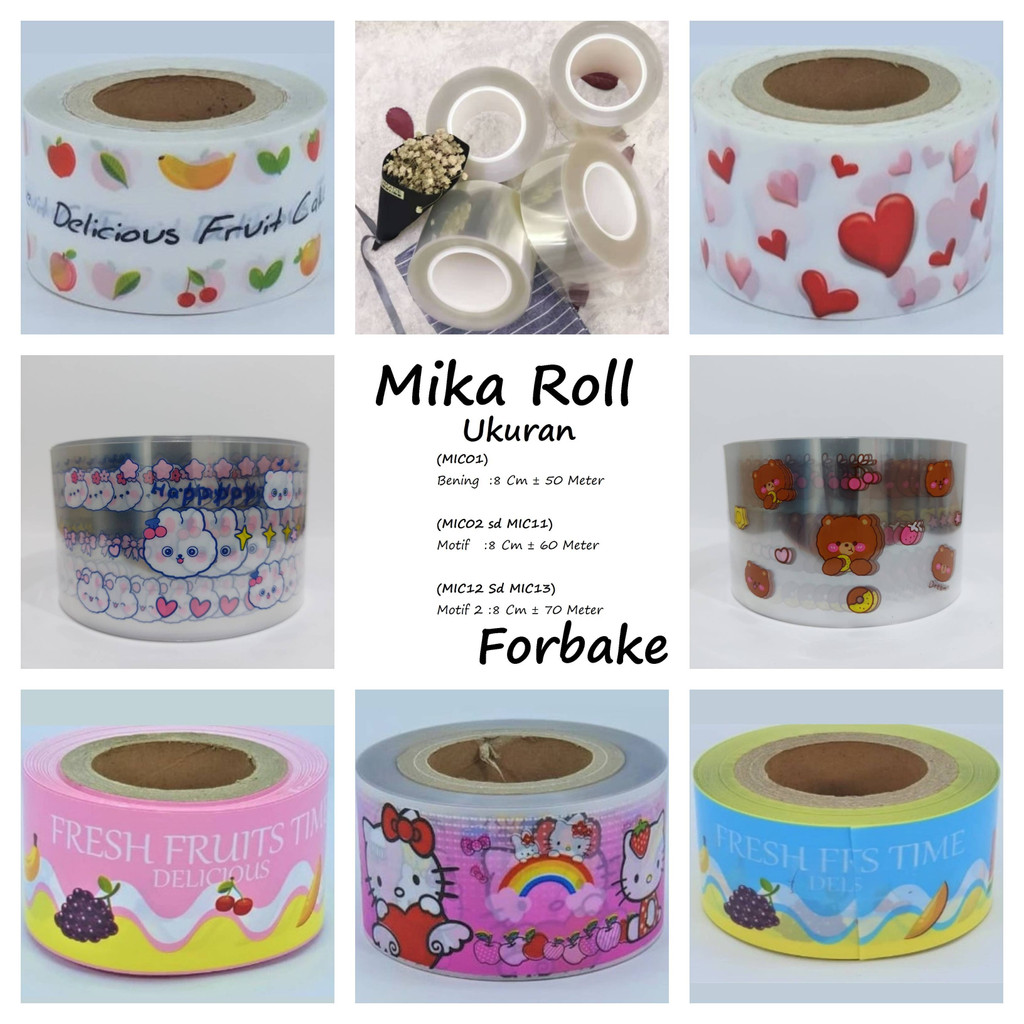 Plastik Mika Roll Cake 8 Cm Mika Roll Pembatas Pinggiran Kue Tart Bolu