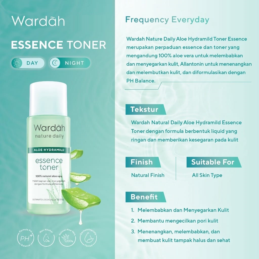 Wardah Nature Daily Aloe Hydramild Essence Toner - 100ml