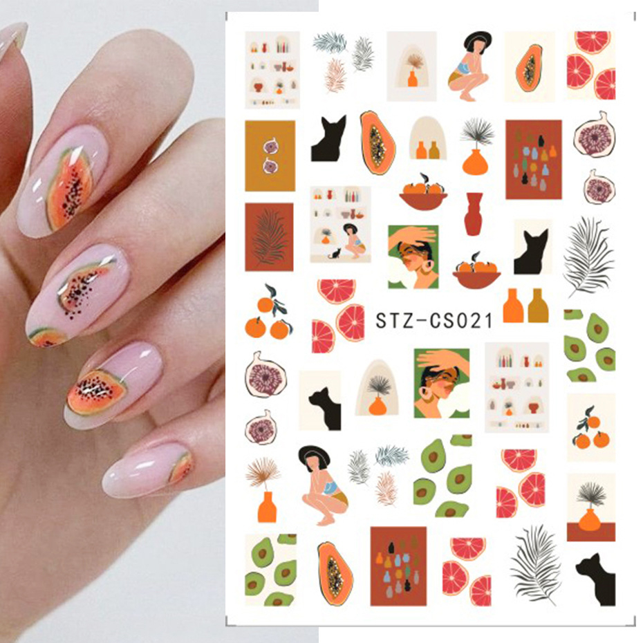 TAO Stiker Kuku Colorful Nail Art Sticker series STZ-CS